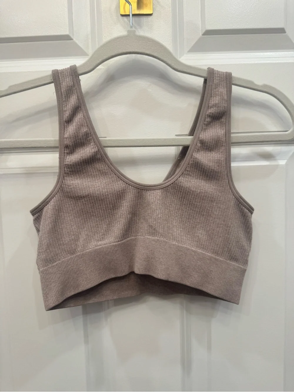 aerie Ribbed Scoop Bralette - Light Taupe